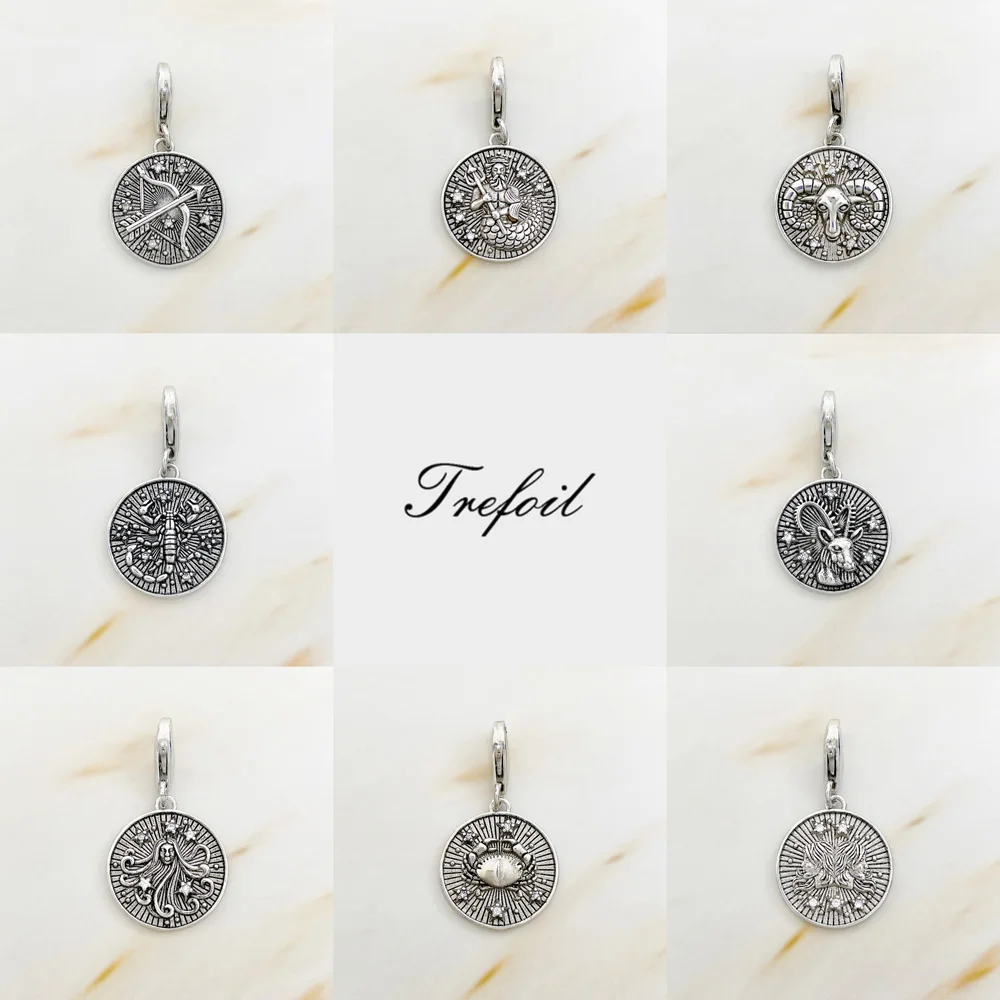 12 constellations Charms Pendant Pisces Scorpio Sagittarius Aries 925 Sterling Silver Women Men Jewelry Fit Bracelet Necklace
12 constellations Charms Pendant Pisces Scorpio Sagittarius Aries 925 Sterling Silver Women Men Jewelry Fit Bracelet Necklace