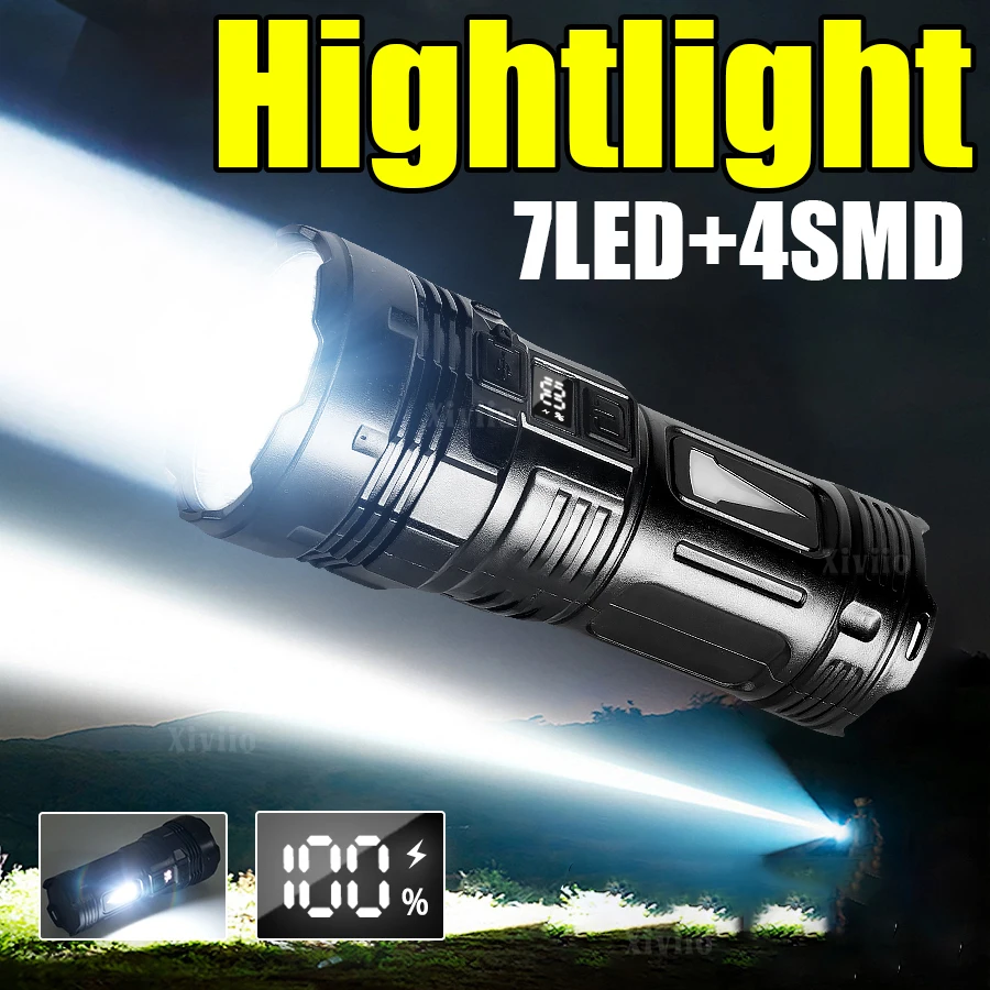 NEWEST Upgrade Powerful LED Flashlight 18650 High Power Rechargeable SMD Torch Super Bright Portable Lantern For Outdoor Camping
NEWEST Upgrade Powerful LED Flashlight 18650 High Power Rechargeable SMD Torch Super Bright Portable Lantern For Outdoor Camping