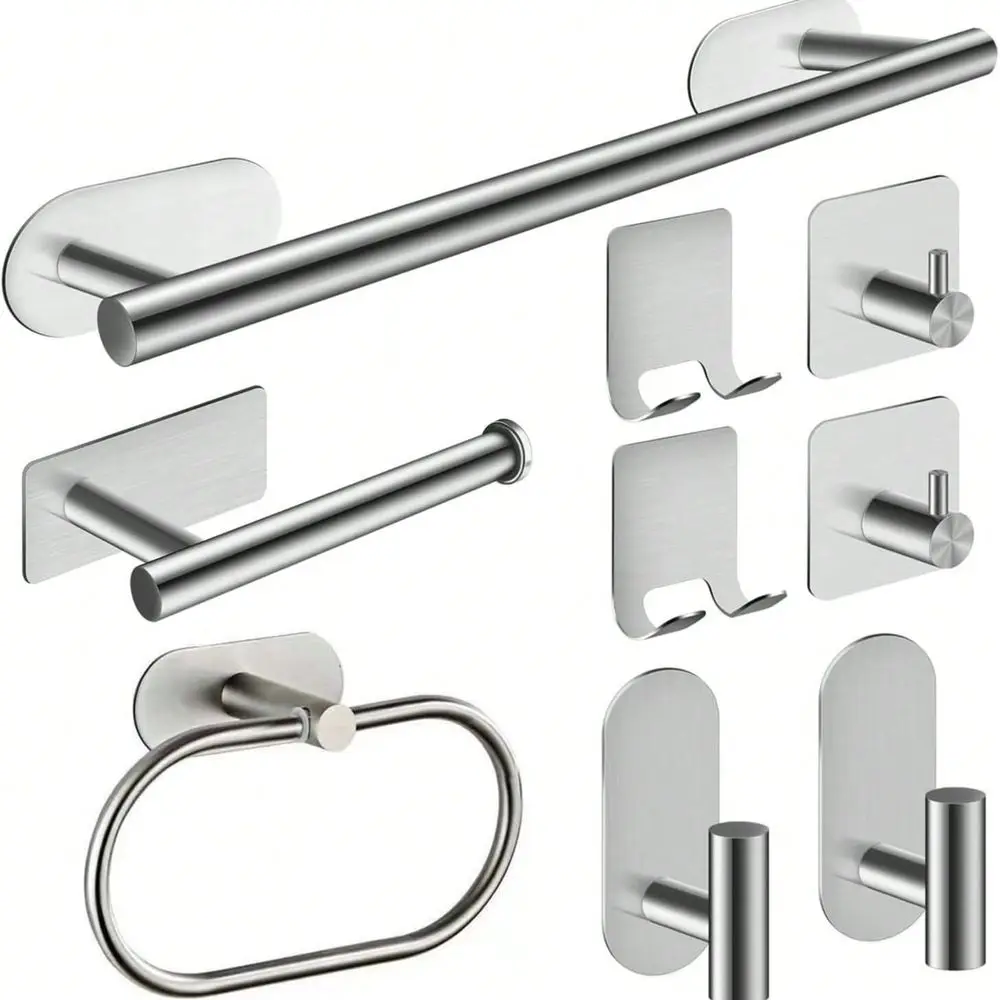 Set 4pcs SelfAdhesive Thickened Stainless Steel Towel Rack, Towel Bar, Towel Hooks, Suitable For Bathroom, Toilet, Kitchen, Off
Set 4pcs SelfAdhesive Thickened Stainless Steel Towel Rack, Towel Bar, Towel Hooks, Suitable For Bathroom, Toilet, Kitchen, Off