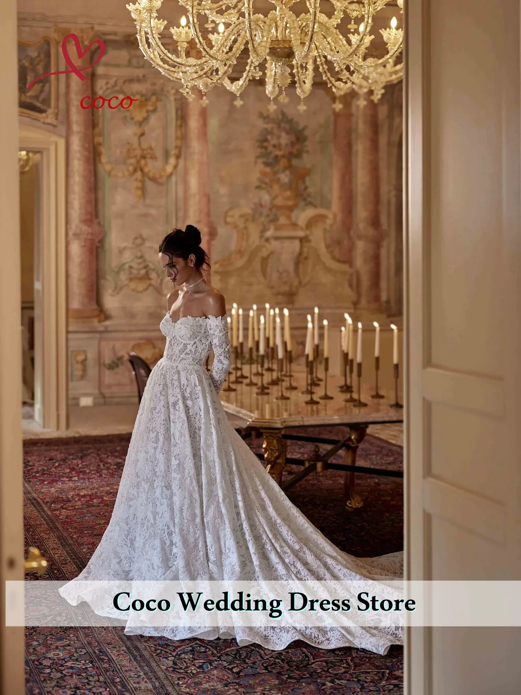 Customized Graceful Church Women Wedding Dress Sexy Off Shoulder Full Sleeves Bridal Evening Gown Lace Up Back Boho Beach Robe
Customized Graceful Church Women Wedding Dress Sexy Off Shoulder Full Sleeves Bridal Evening Gown Lace Up Back Boho Beach Robe