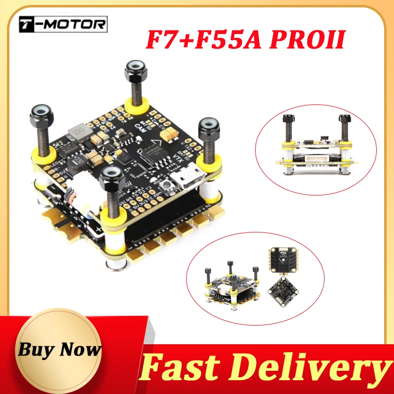 T-MOTOR F7 HD Stack F7 722 HD Flight Controller W/BMI270 swF55A Pro II 3-6S 4in1 Blheli_32 Brushless ESC for RC FPV Racing Drone
T-MOTOR F7 HD Stack F7 722 HD Flight Controller W/BMI270 swF55A Pro II 3-6S 4in1 Blheli_32 Brushless ESC for RC FPV Racing Drone