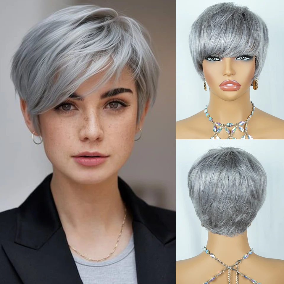 6-дюймовый серый цвет, стрижка пикси, короткий прямой многослойный бразильский парик из человеческих волос для женщин, машинная работа, розовая сетка, парик без выпадения
6-дюймовый серый цвет, стрижка пикси, короткий прямой многослойный бразильский парик из человеческих волос для женщин, машинная работа, розовая сетка, парик без выпадения