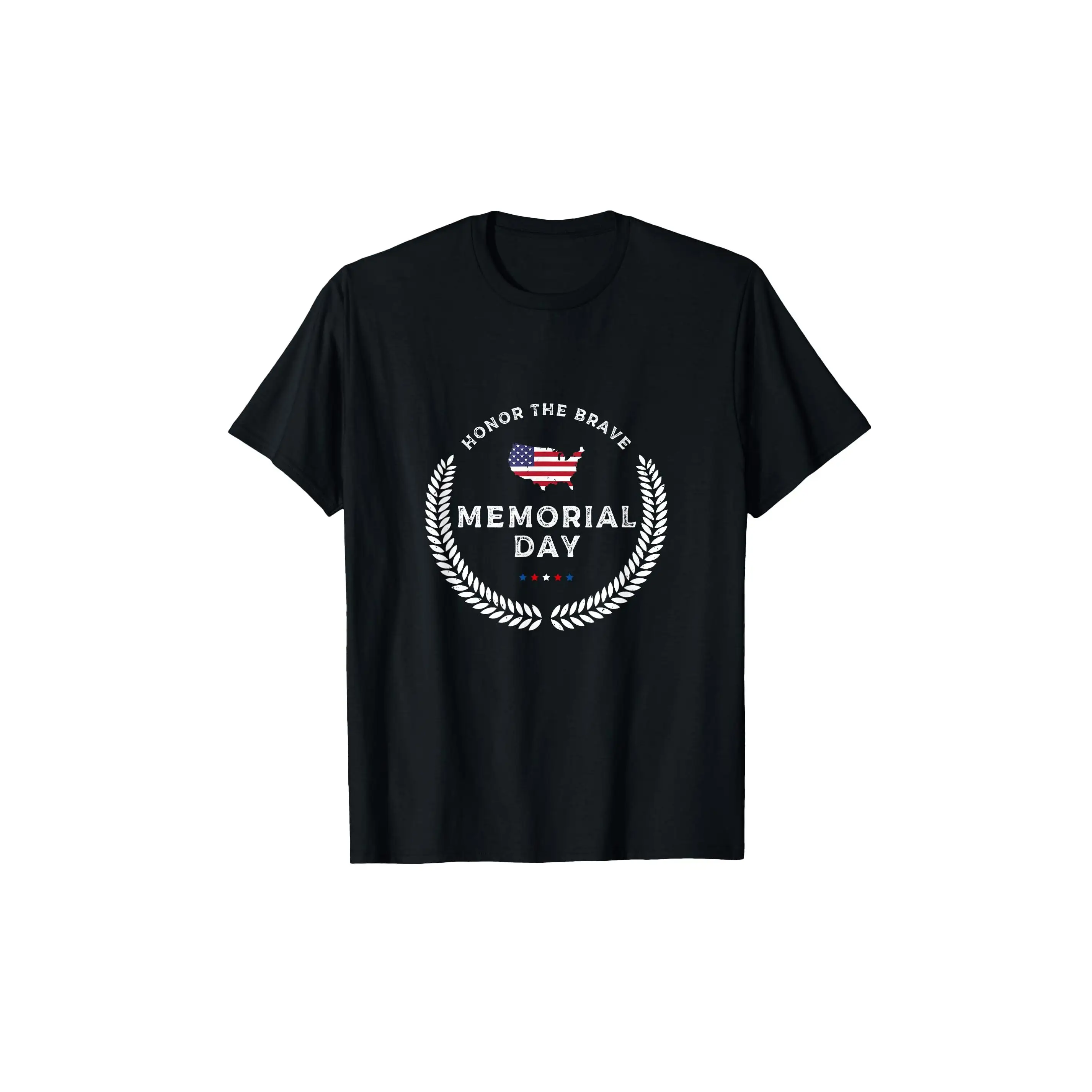 T - shirt for Memorial Day: 'Honor the Brave - Memorial Day' with American Map and Laurel Wreath
T - shirt for Memorial Day: 'Honor the Brave - Memorial Day' with American Map and Laurel Wreath