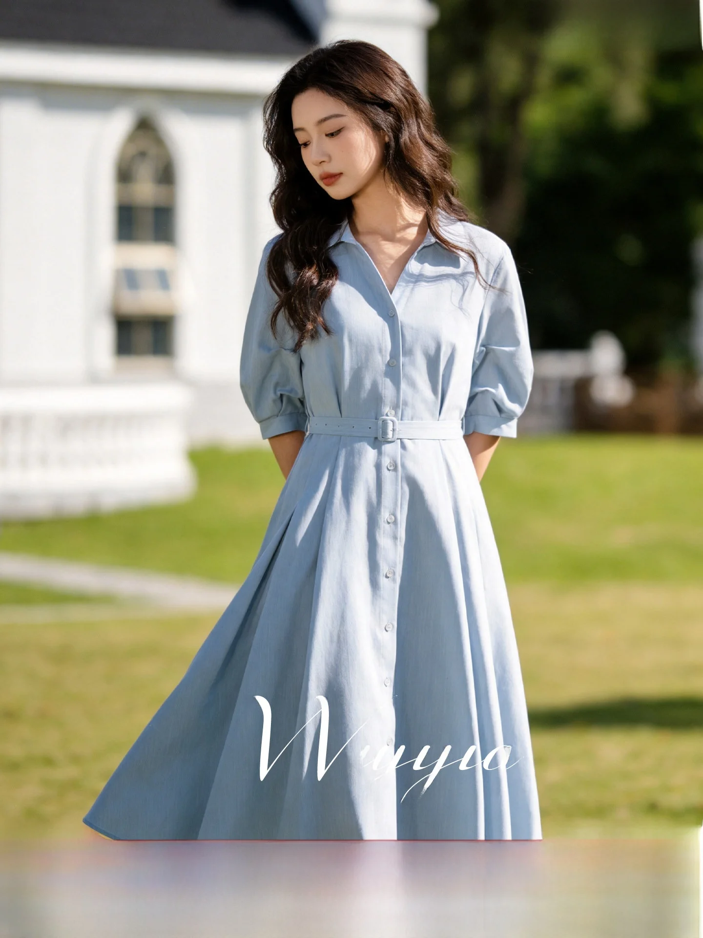 Summer New Style Shirt Dress Waist Cinching Turn-down Collar Meat Concealing High Waist A-Line Skirt Polyester Fiber Short Sl...
Summer New Style Shirt Dress Waist Cinching Turn-down Collar Meat Concealing High Waist A-Line Skirt Polyester Fiber Short Sl...