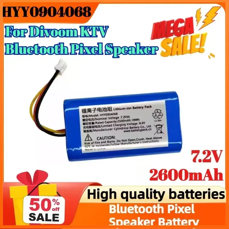 HYY0904068 7.2V 2600mAh For Divoom KTV Bluetooth Pixel Speaker Lithium Battery
HYY0904068 7.2V 2600mAh For Divoom KTV Bluetooth Pixel Speaker Lithium Battery