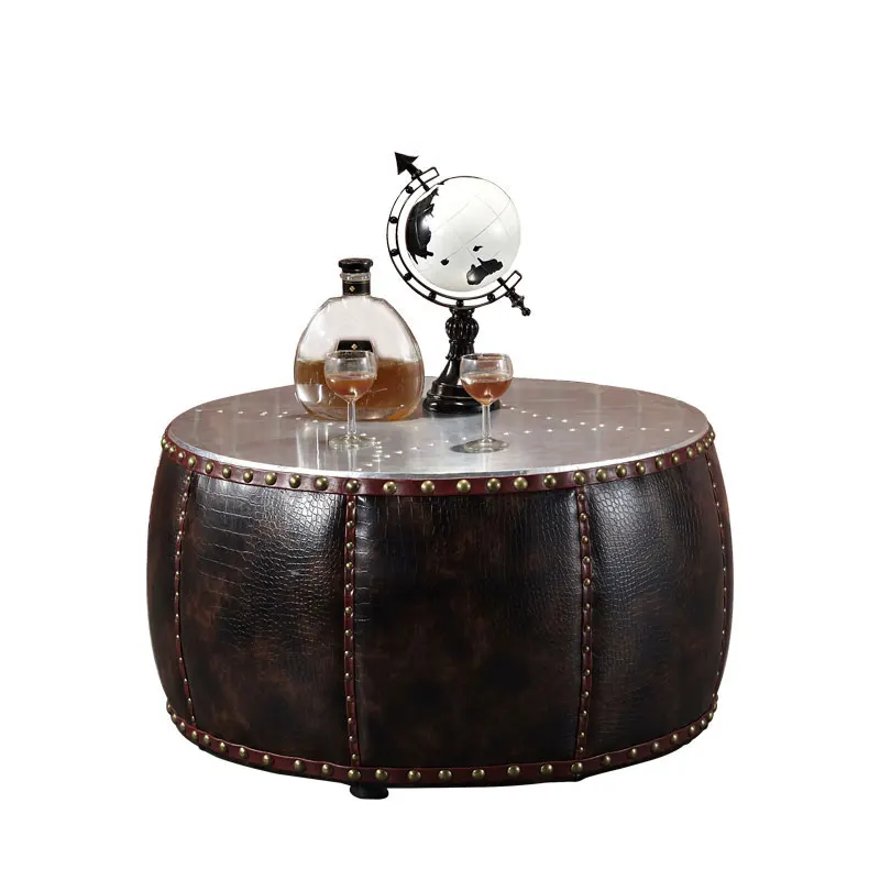 Industrial style coffee table aluminum leather old metal bar round club coffee table
Industrial style coffee table aluminum leather old metal bar round club coffee table