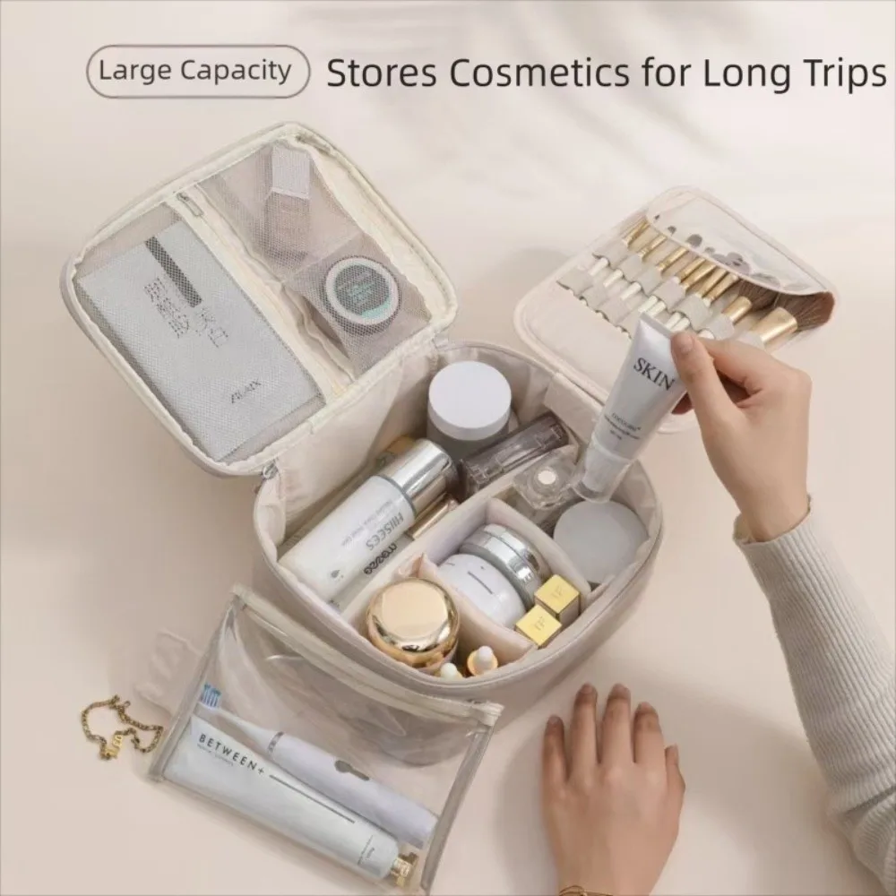 Multipocket Design Cosmetic Handbag Double-layered Comfortable Handle Travel Toiletry Bag Easy Access Zipper Closure
Multipocket Design Cosmetic Handbag Double-layered Comfortable Handle Travel Toiletry Bag Easy Access Zipper Closure