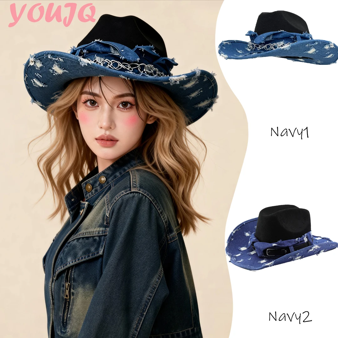 Vintage Western Cowboy Hat for Women Men Washed Denim Cowgirl Jazz Hat Suitable Daily Casual Wear Western Party Bar Cowboy Cap
Vintage Western Cowboy Hat for Women Men Washed Denim Cowgirl Jazz Hat Suitable Daily Casual Wear Western Party Bar Cowboy Cap