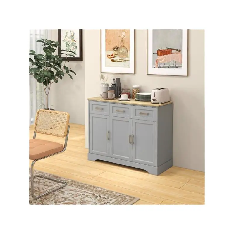 Gray Kitchen Cabinet Storage Unit with Adjustable Shelves and Modern Design
Gray Kitchen Cabinet Storage Unit with Adjustable Shelves and Modern Design