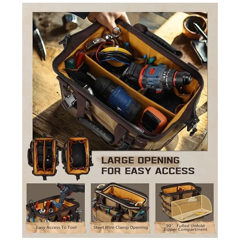 Portable Vintage Waxed Canvas Kit Storage Bag Waterproof Hard Bottom For Mechanics Plumbers
Portable Vintage Waxed Canvas Kit Storage Bag Waterproof Hard Bottom For Mechanics Plumbers