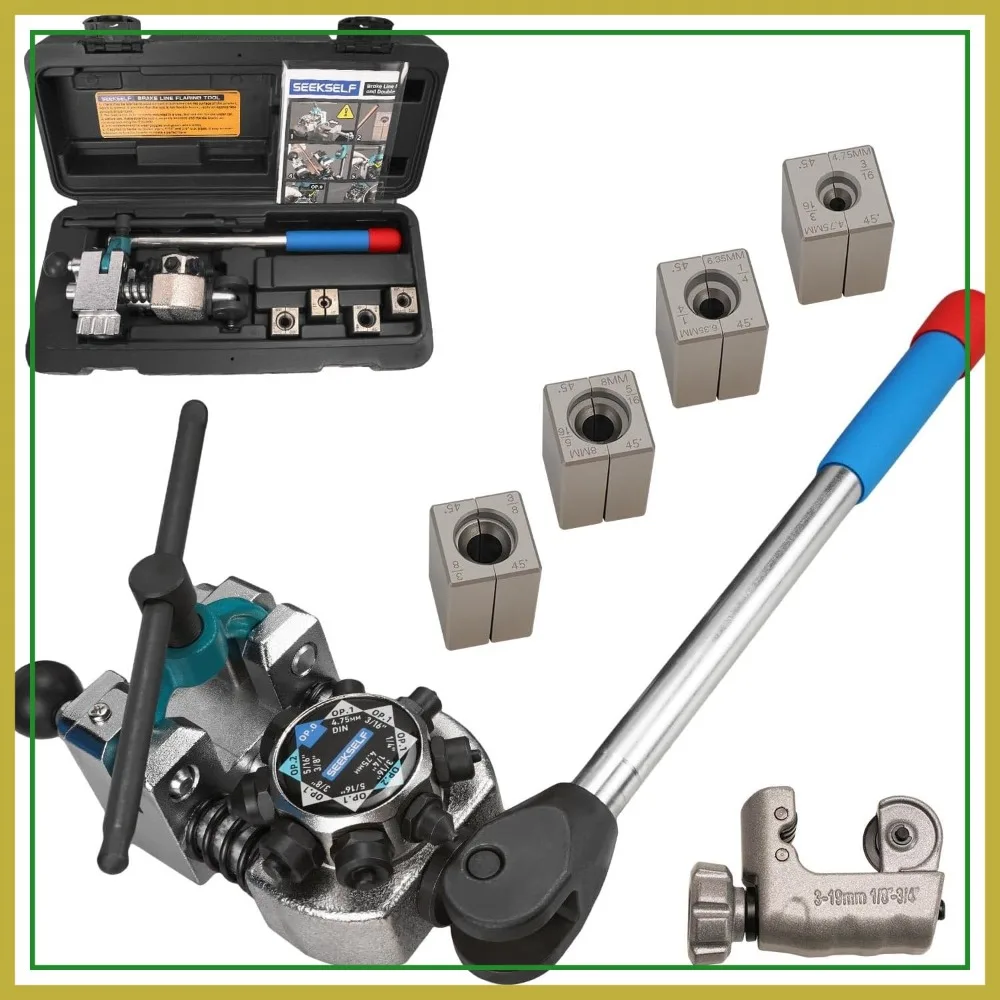Brake Line Flaring Tool Kit for 45° Single, Double & Bubble Flares, 3/16"-4.75mm Tubing, with Cutter
Brake Line Flaring Tool Kit for 45° Single, Double & Bubble Flares, 3/16"-4.75mm Tubing, with Cutter
