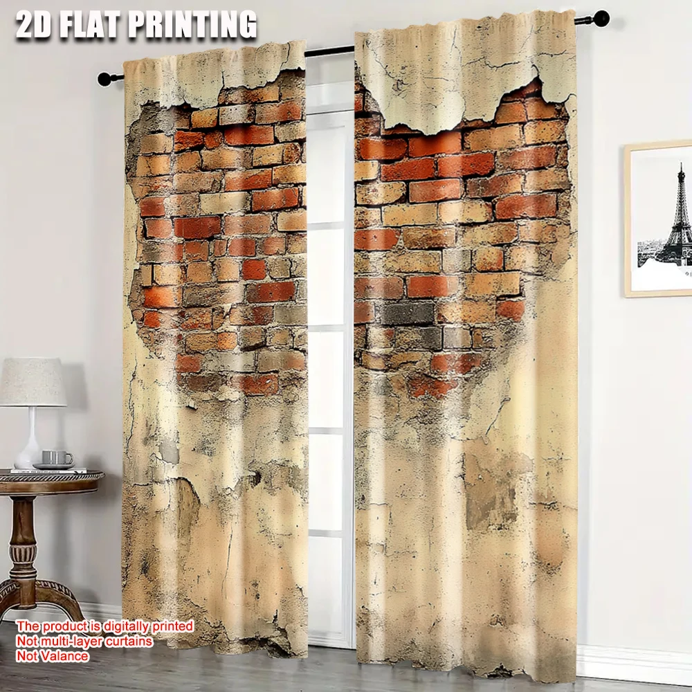 2pcs, Minimalist Curtains 2D print Brown Brick Durable 100% Polyester Fabric (without rod) Decorations For Home Perfect for
2pcs, Minimalist Curtains 2D print Brown Brick Durable 100% Polyester Fabric (without rod) Decorations For Home Perfect for