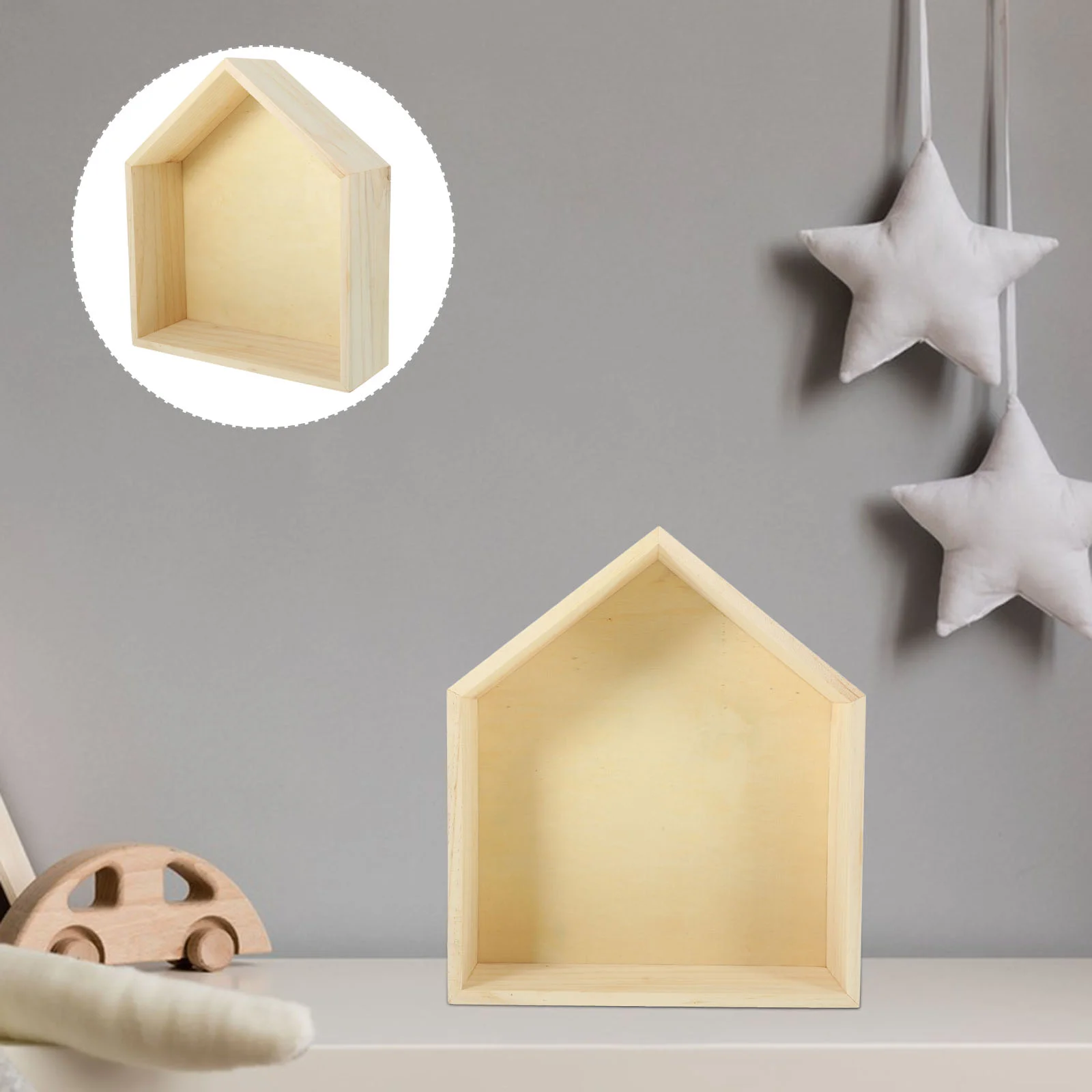 Bookshelves Floating Wall Shelf Wooden Wall-mounted Holder Hanging House Shape Office
Bookshelves Floating Wall Shelf Wooden Wall-mounted Holder Hanging House Shape Office