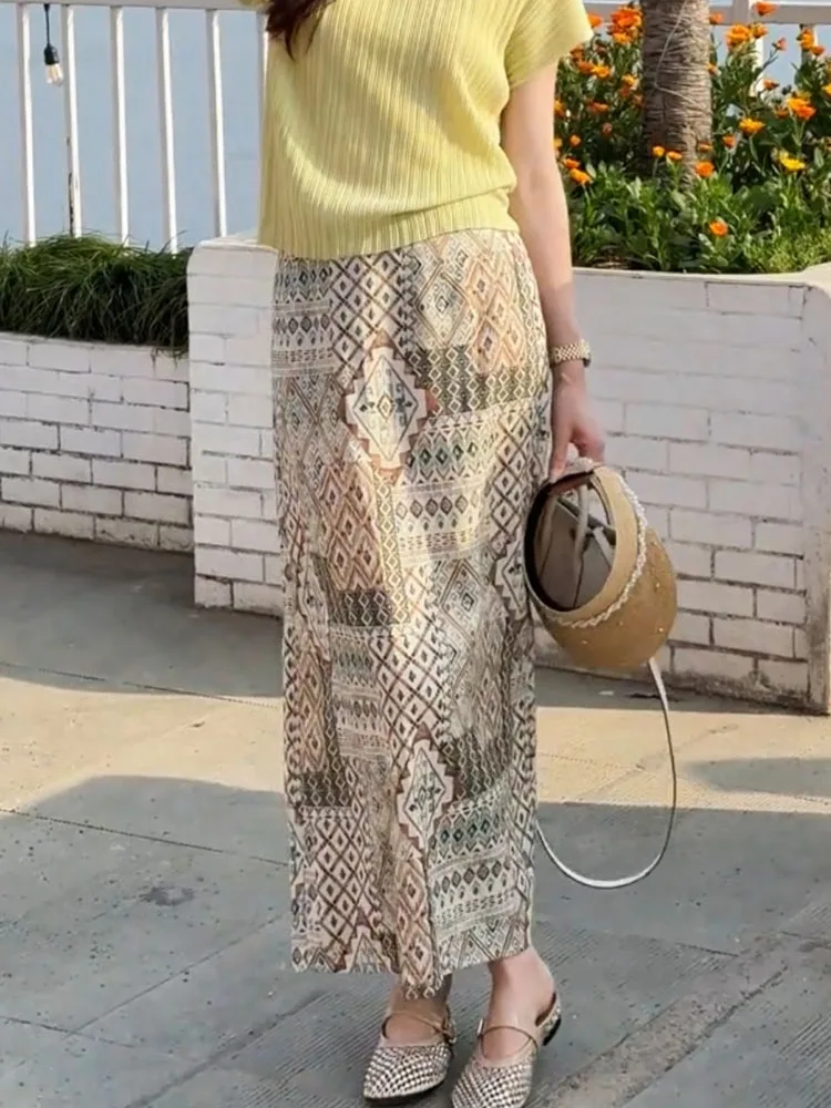 Новая летняя женская юбка больших размеров Vaion Sle: повседневная, с принтом, с завышенной талией, свободного кроя, стройнящая, струящаяся, длинная
Новая летняя женская юбка больших размеров Vaion Sle: повседневная, с принтом, с завышенной талией, свободного кроя, стройнящая, струящаяся, длинная