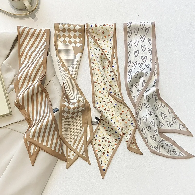 4Pcs Luxury Slender Model Temperament Small Scarf Long Silk Scarf Hair Band Women Double-Sided Streamer Twill Silk Scarf
4Pcs Luxury Slender Model Temperament Small Scarf Long Silk Scarf Hair Band Women Double-Sided Streamer Twill Silk Scarf
