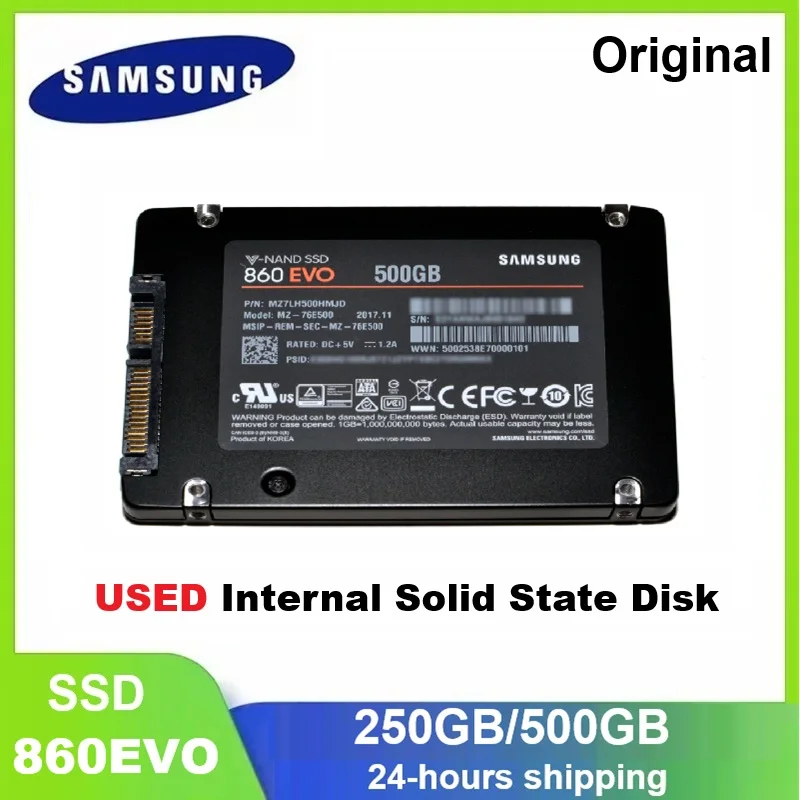 USED SAMSUNG 860 EVO SSD 250GB 500GB Internal Solid State Disk HDD Hard Drive SATAIII 2.5 inch Laptop Desktop PC MLC disco duro
USED SAMSUNG 860 EVO SSD 250GB 500GB Internal Solid State Disk HDD Hard Drive SATAIII 2.5 inch Laptop Desktop PC MLC disco duro