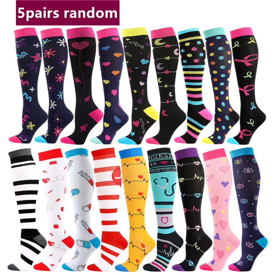 5 Pairs Random Athletic Compression Socks for Men and Women - Hiking, Basketball, Football, Rugby
5 Pairs Random Athletic Compression Socks for Men and Women - Hiking, Basketball, Football, Rugby