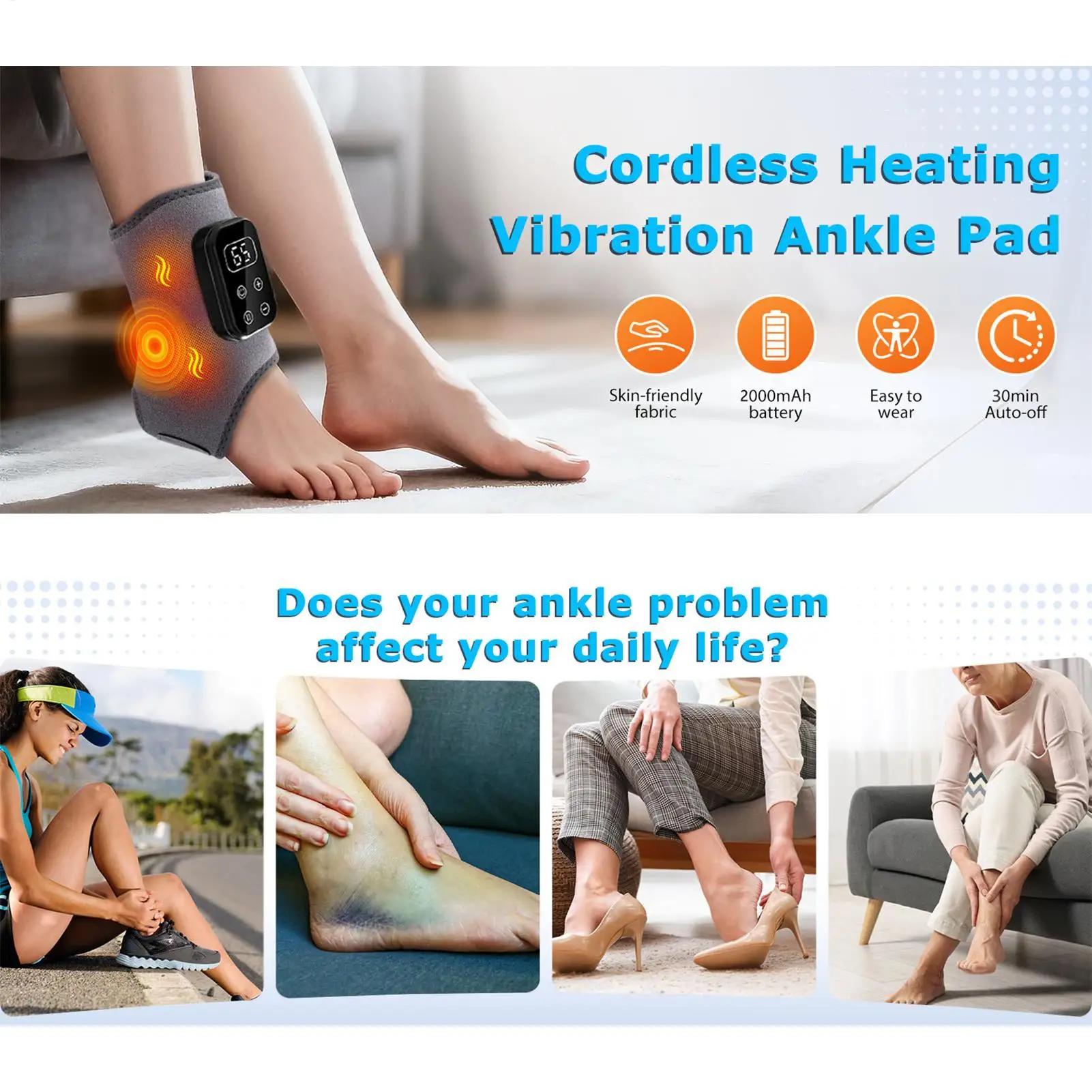 Foot Massager With Heat With Vibration Cordless Wrap Ankle Massager For Women Men Arm Muscle Home Office Travel
Foot Massager With Heat With Vibration Cordless Wrap Ankle Massager For Women Men Arm Muscle Home Office Travel