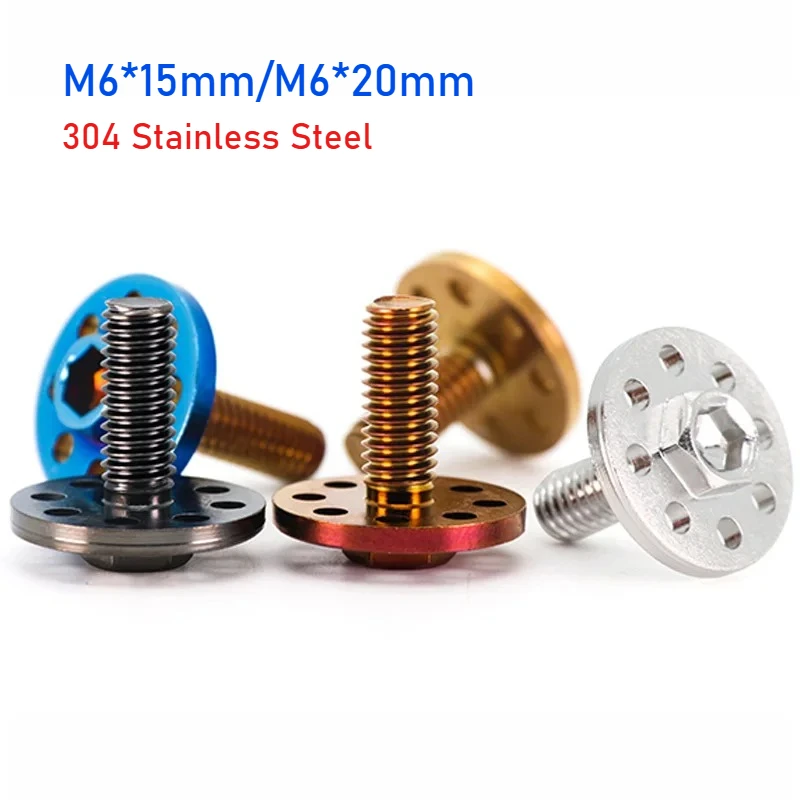 1pcs M6*15mm/M6*20mm 304 Stainless Steel Hex Slot Flange Screws With Titanium Plated for Motorcycle Bike Bicycle
1pcs M6*15mm/M6*20mm 304 Stainless Steel Hex Slot Flange Screws With Titanium Plated for Motorcycle Bike Bicycle