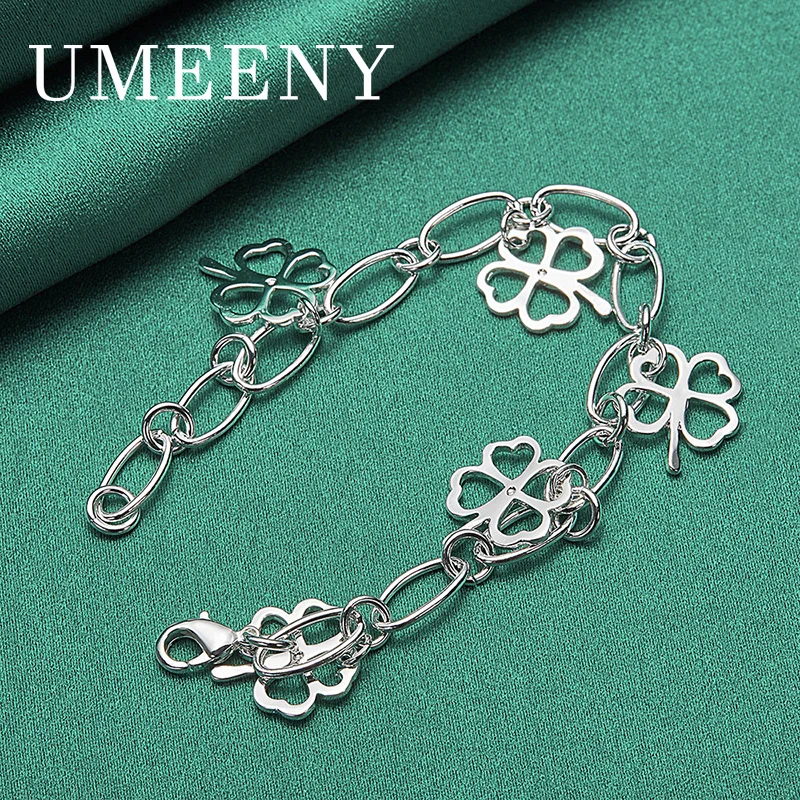 Luxury 925 Sterling Silver 8 Inch Exquisite Hollow Four Leaf Clover Bracelet Women Gift Party Engagement Accessories
Luxury 925 Sterling Silver 8 Inch Exquisite Hollow Four Leaf Clover Bracelet Women Gift Party Engagement Accessories
