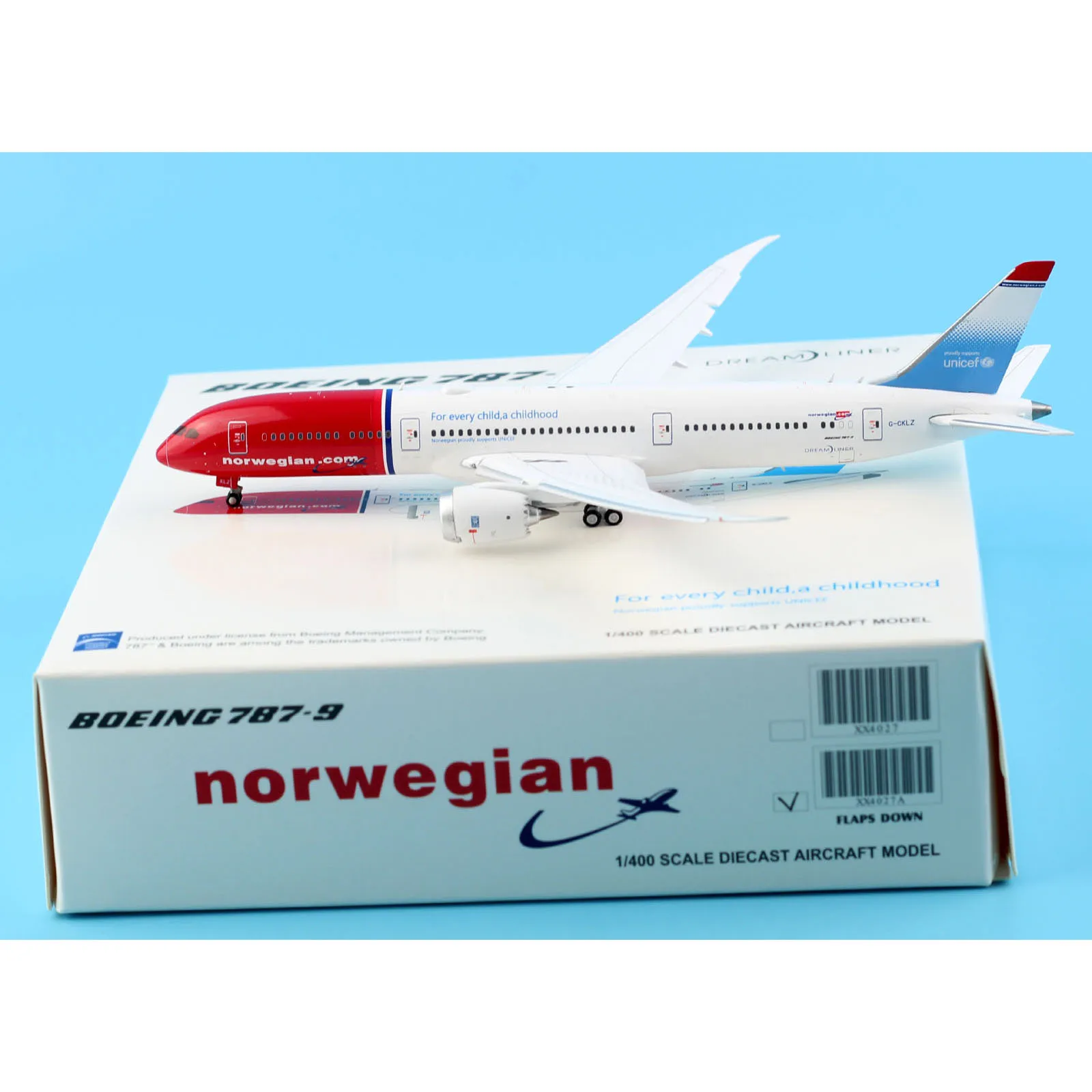 XX4027A Alloy Collectible Plane Gift JC Wings 1:400 Norwegian Airlines Boeing B787-9 Diecast Aircraft Model G-CKLZ Flaps Down
XX4027A Alloy Collectible Plane Gift JC Wings 1:400 Norwegian Airlines Boeing B787-9 Diecast Aircraft Model G-CKLZ Flaps Down