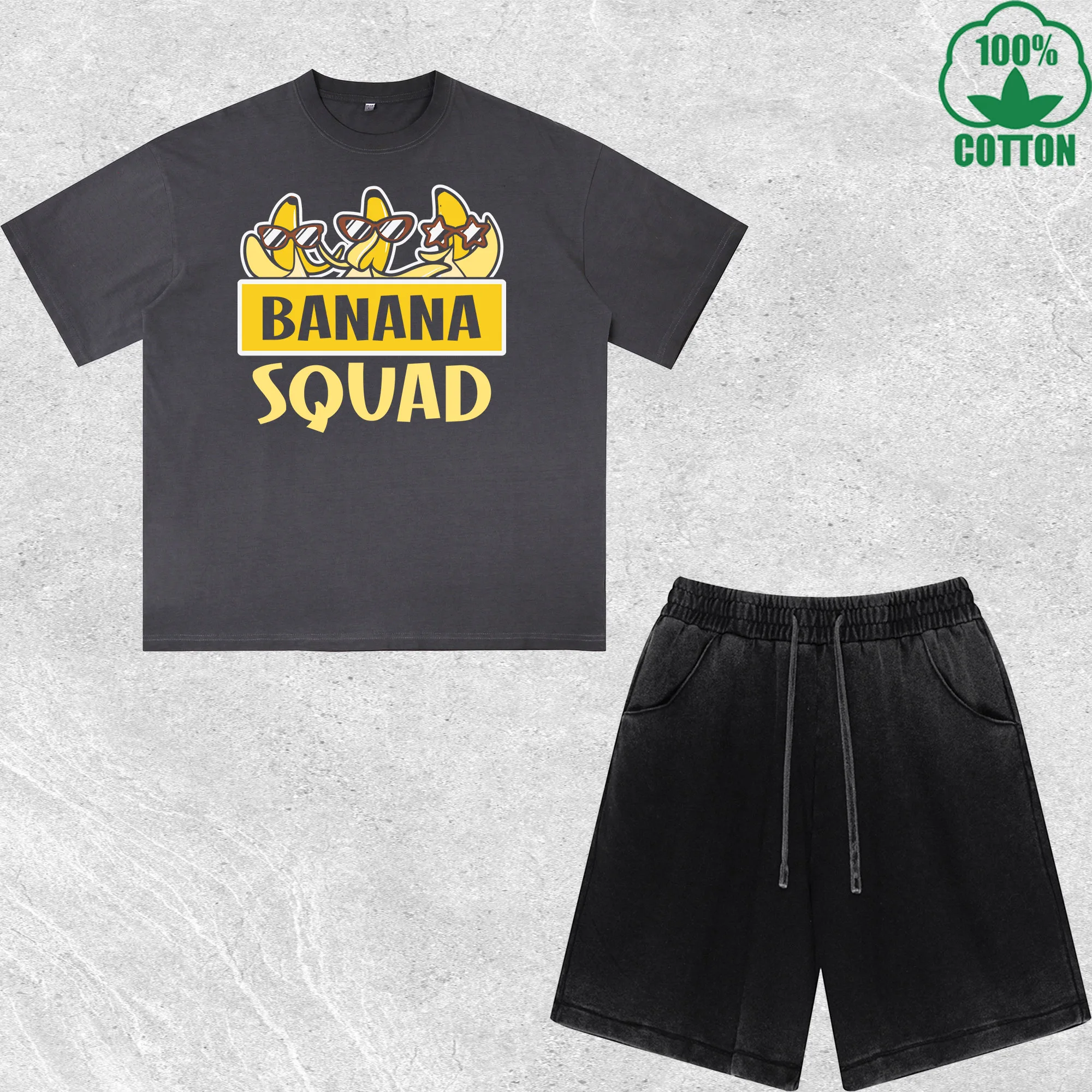 Banana Squad Printed Dirty Wash T-Shirt Shorts Set Multicolor Combo Loose Trendy Fashionable 100%Cotton
Banana Squad Printed Dirty Wash T-Shirt Shorts Set Multicolor Combo Loose Trendy Fashionable 100%Cotton