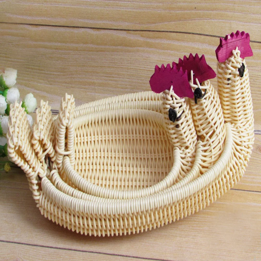 3pcs Imitated Rattan Cartoon Chick Storage Basket For Sundries Fruit Vegetables Household Organizer Woven Display Basket
3pcs Imitated Rattan Cartoon Chick Storage Basket For Sundries Fruit Vegetables Household Organizer Woven Display Basket