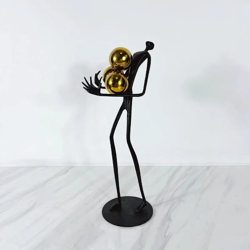 Minimalist Black Men Ornaments Golden Ball Decorative Character Statue Desk Decoration Abstract Figure Sculpture
Minimalist Black Men Ornaments Golden Ball Decorative Character Statue Desk Decoration Abstract Figure Sculpture