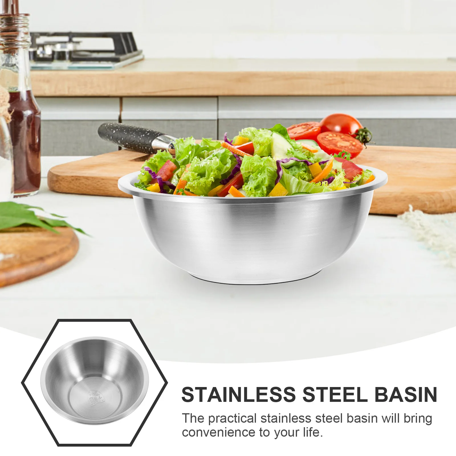 Stainless Steel Basin Large Heavy Duty Mixing Bowl Multipurpose Kitchen Round Basin Vegetable Wash Household Washing Bowl Salad
Stainless Steel Basin Large Heavy Duty Mixing Bowl Multipurpose Kitchen Round Basin Vegetable Wash Household Washing Bowl Salad