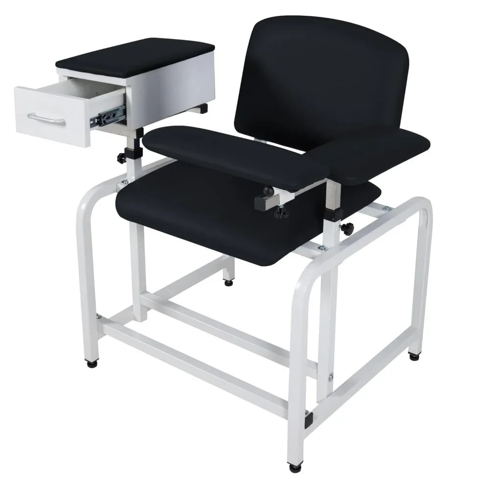 Phlebotomy Chair with Drawer Extra Thick Padded Blood Drawing Chair with Adjustable Armrest, Lab Blood Draw Chair (Black)
Phlebotomy Chair with Drawer Extra Thick Padded Blood Drawing Chair with Adjustable Armrest, Lab Blood Draw Chair (Black)