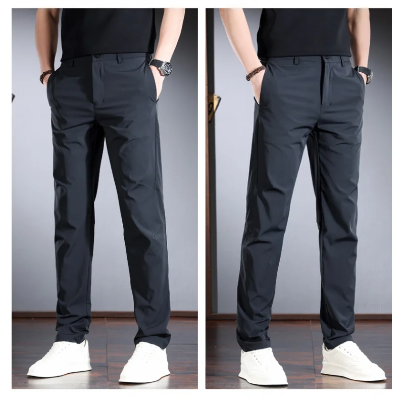 KDL2602 New summer thin section of men's high-end business trousers casual loose hundred straight draping ice silk
KDL2602 New summer thin section of men's high-end business trousers casual loose hundred straight draping ice silk