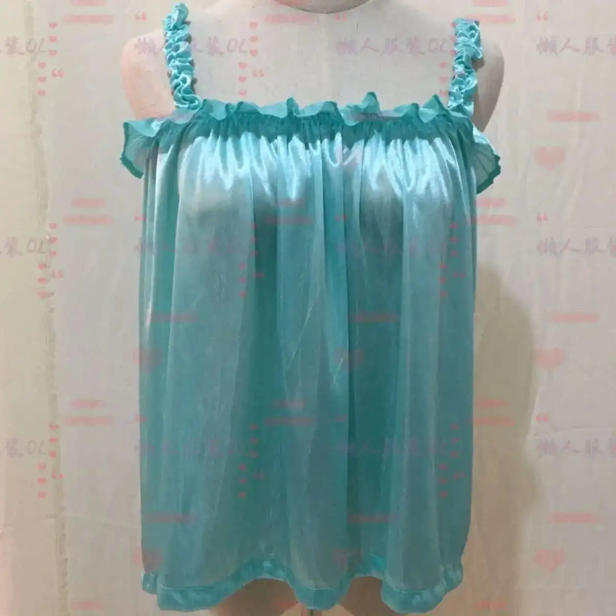 Shoulder Strap Length 60cm Summer Glossy Ruffles Shiny Party Club Vest Outerwears Women Sleeping Camis Top
Shoulder Strap Length 60cm Summer Glossy Ruffles Shiny Party Club Vest Outerwears Women Sleeping Camis Top