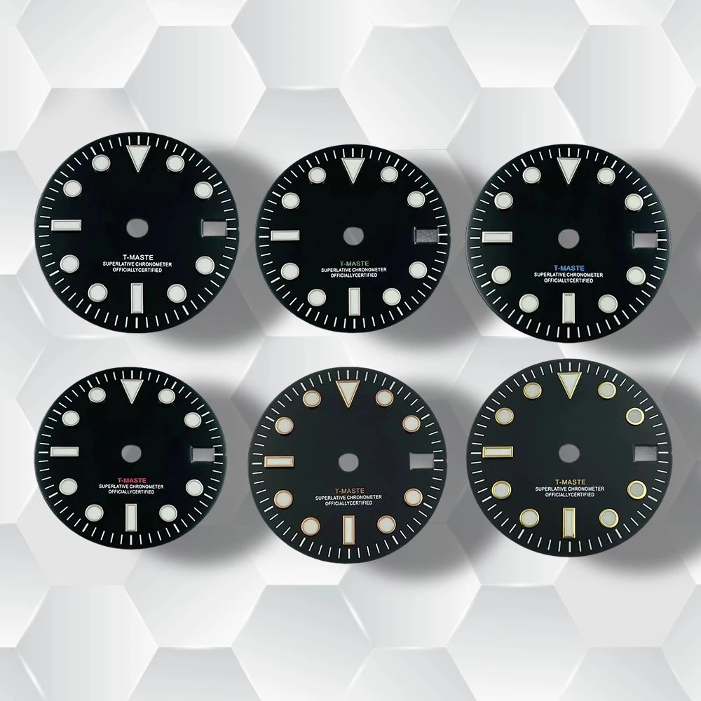 28.5mm S Logo GMT Black Dial Suitable for NH34 Movement Ice Blue Luminous High-Quality Watch Modification Accessories
28.5mm S Logo GMT Black Dial Suitable for NH34 Movement Ice Blue Luminous High-Quality Watch Modification Accessories