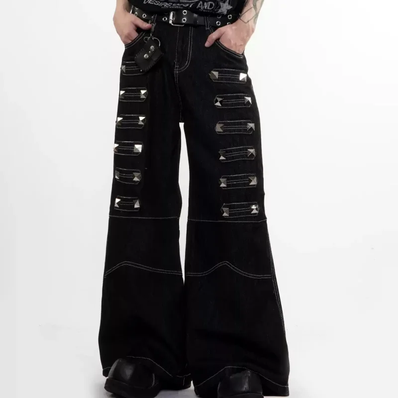 American Style High Street Punk Fashionable Rivet Design Handsome Boot-Cut Pants Washing Unisex Straight Wide Leg Jeans
American Style High Street Punk Fashionable Rivet Design Handsome Boot-Cut Pants Washing Unisex Straight Wide Leg Jeans