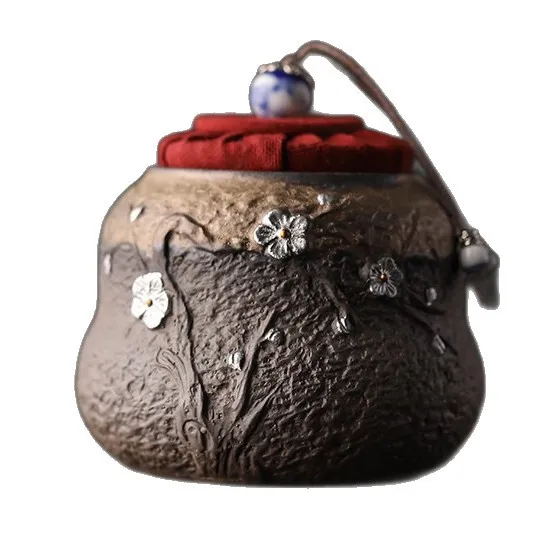 CX coarse pottery old rock mud tea pot small ceramic hand-drawn silver sealed tank household tea storage tank
CX coarse pottery old rock mud tea pot small ceramic hand-drawn silver sealed tank household tea storage tank