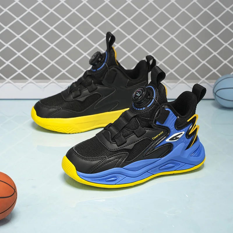 A pair of children's high-top basketball sneakers with non-slip sole, for daily outfits and outdoor sports activities DEH-D9985
A pair of children's high-top basketball sneakers with non-slip sole, for daily outfits and outdoor sports activities DEH-D9985