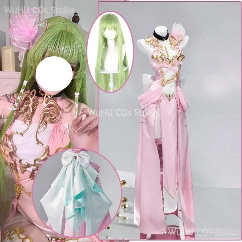 Anime Code C.C. Cosplay Costume Lelouch Of The Rebellion Lost Stories Pink Dress CC Uniform Wig Geass Halloween Party Women Girl
Anime Code C.C. Cosplay Costume Lelouch Of The Rebellion Lost Stories Pink Dress CC Uniform Wig Geass Halloween Party Women Girl