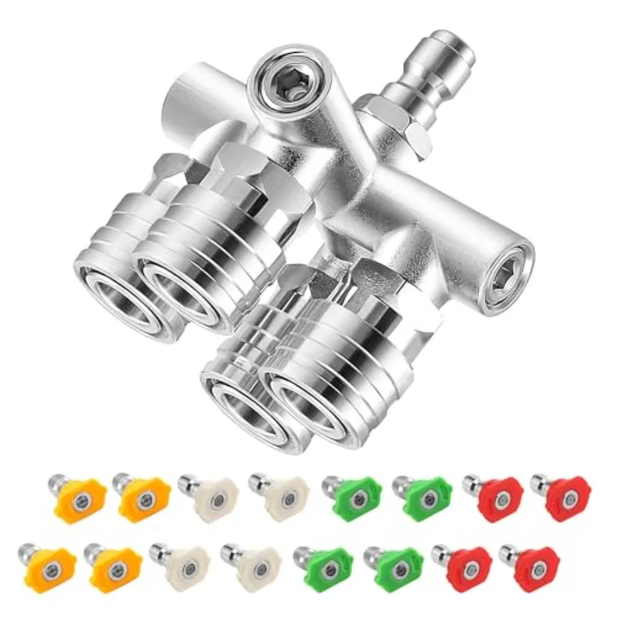 Pressure Washer 4 in 1 Power Washer Nozzle 4 Nozzle for Pressure Washing with 16PCS Power Washer Spray Nozzles 0 15 25 40 Degre
Pressure Washer 4 in 1 Power Washer Nozzle 4 Nozzle for Pressure Washing with 16PCS Power Washer Spray Nozzles 0 15 25 40 Degre