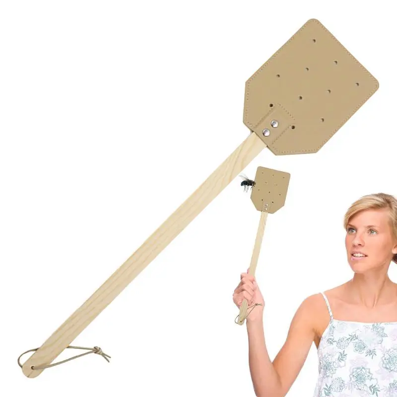 Outdoor Fly Racket Long Wood Handle Indoor Flying Catcher Hangable PU Leather Fly Racket For Balcony Living Room Backyard
Outdoor Fly Racket Long Wood Handle Indoor Flying Catcher Hangable PU Leather Fly Racket For Balcony Living Room Backyard