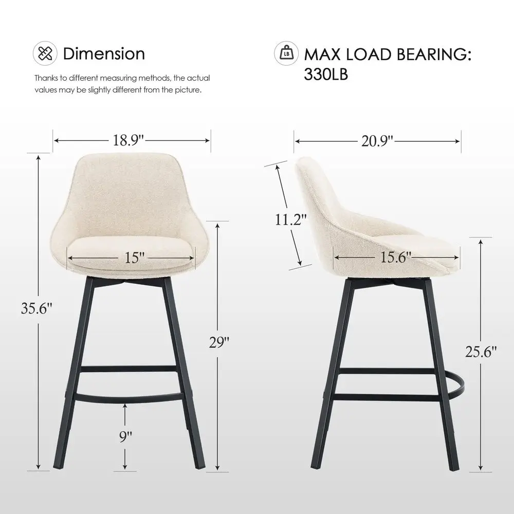 Swivel Bar Stools Set of 3, Modern Counter Height Barstools with Backs, 26 holstered Linen Fabric High Chairs for Island Kitc
Swivel Bar Stools Set of 3, Modern Counter Height Barstools with Backs, 26 holstered Linen Fabric High Chairs for Island Kitc