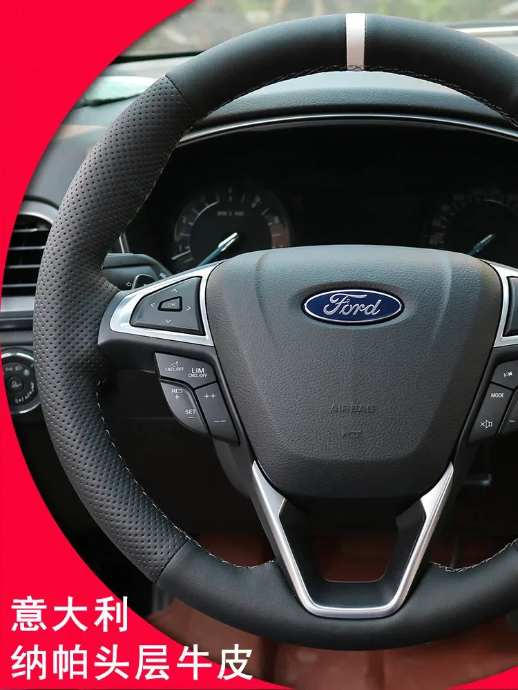 DIY Hand-Sewn Leather Car Steering Wheel Cover for Ford Mondeo Edge Interior Auto Accessories
DIY Hand-Sewn Leather Car Steering Wheel Cover for Ford Mondeo Edge Interior Auto Accessories