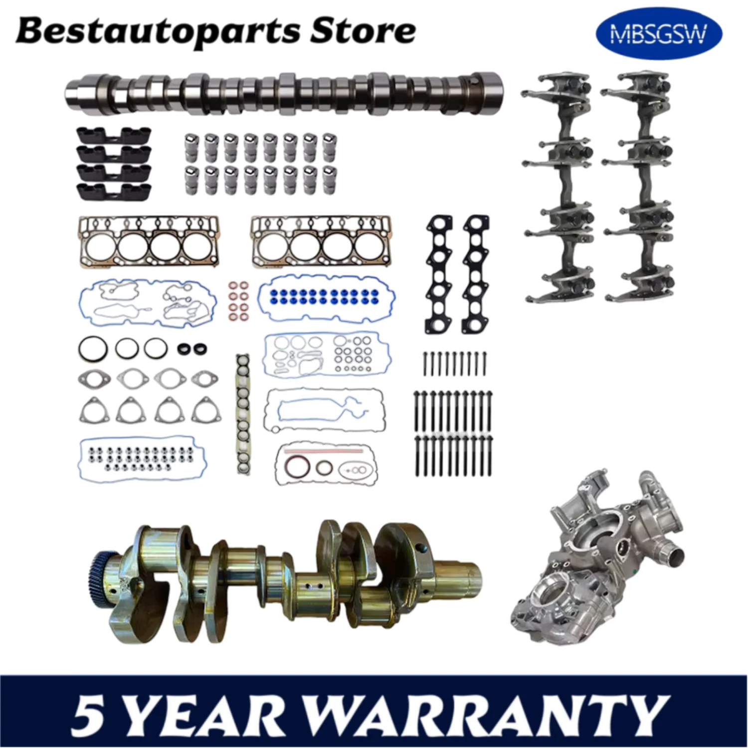 AUTO ENGINE PARTS Crankshaft Camshaft Lifters Gasket Set Head Bolts Kit for Ford F250 F350 F450 F-550 6.4L V8 Diesel 2008-2010
AUTO ENGINE PARTS Crankshaft Camshaft Lifters Gasket Set Head Bolts Kit for Ford F250 F350 F450 F-550 6.4L V8 Diesel 2008-2010