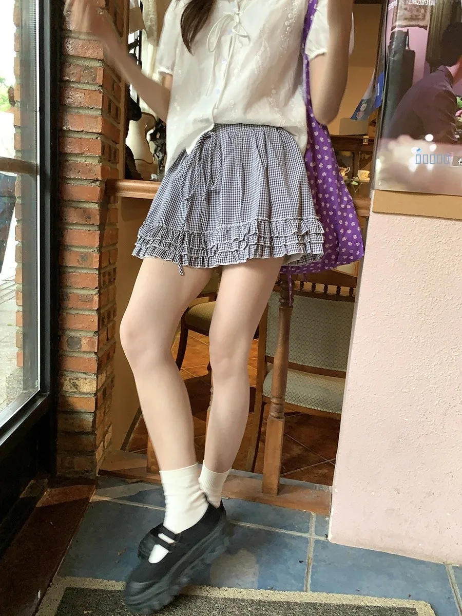 Holli Korean Sle Sweet High Waist Plaid Skirt with Wood ain Versatile ort Length Summer New Arrival
Holli Korean Sle Sweet High Waist Plaid Skirt with Wood ain Versatile ort Length Summer New Arrival