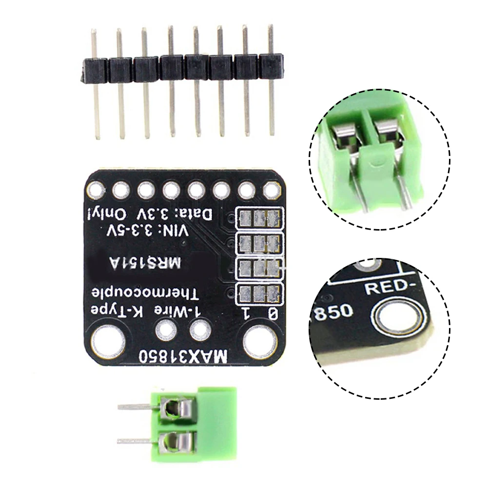 1pc MAX31850K With 1-Wire Breakout Board Thermocouple Module Temperature Sensor Board Module For Any K-type Thermocouple
1pc MAX31850K With 1-Wire Breakout Board Thermocouple Module Temperature Sensor Board Module For Any K-type Thermocouple