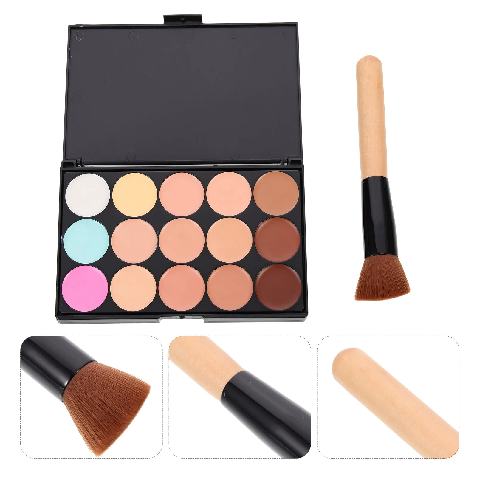 2Pcs Concealer Pallet Portable Compact Lightweight Concealer Brush Easy Apply for Photo Makeup Dark Circles Tattoo Cover
2Pcs Concealer Pallet Portable Compact Lightweight Concealer Brush Easy Apply for Photo Makeup Dark Circles Tattoo Cover
