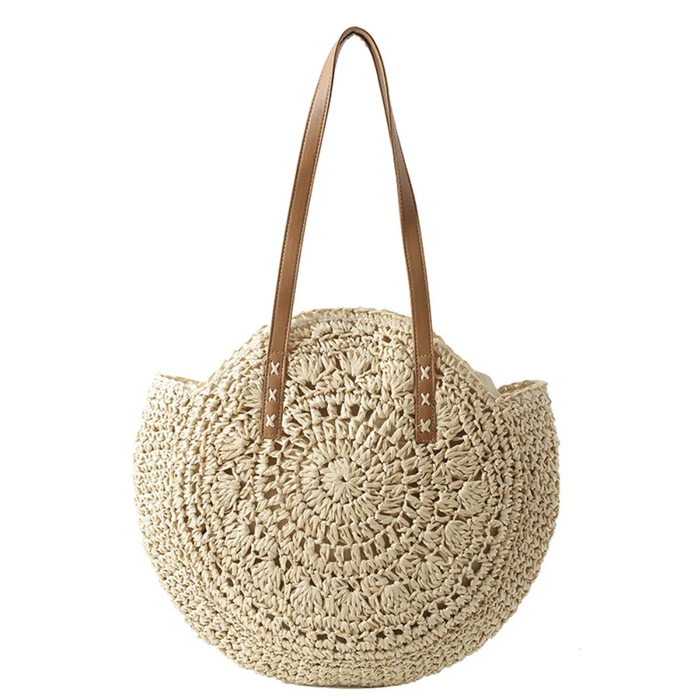 New Round Straw Weave Bag Handmade Boho Straw Tote Bag Large Capacity Hollow Woven Shoulder Bag Vacation
New Round Straw Weave Bag Handmade Boho Straw Tote Bag Large Capacity Hollow Woven Shoulder Bag Vacation