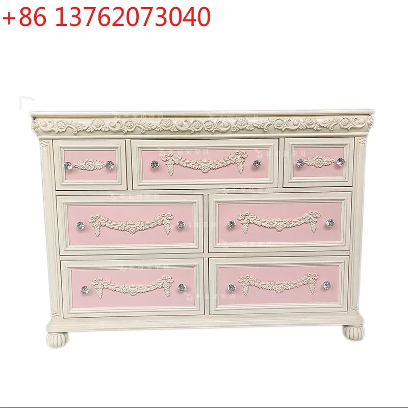 French solid wood carving flower retro seven chest cabinet European children's storage locker
French solid wood carving flower retro seven chest cabinet European children's storage locker