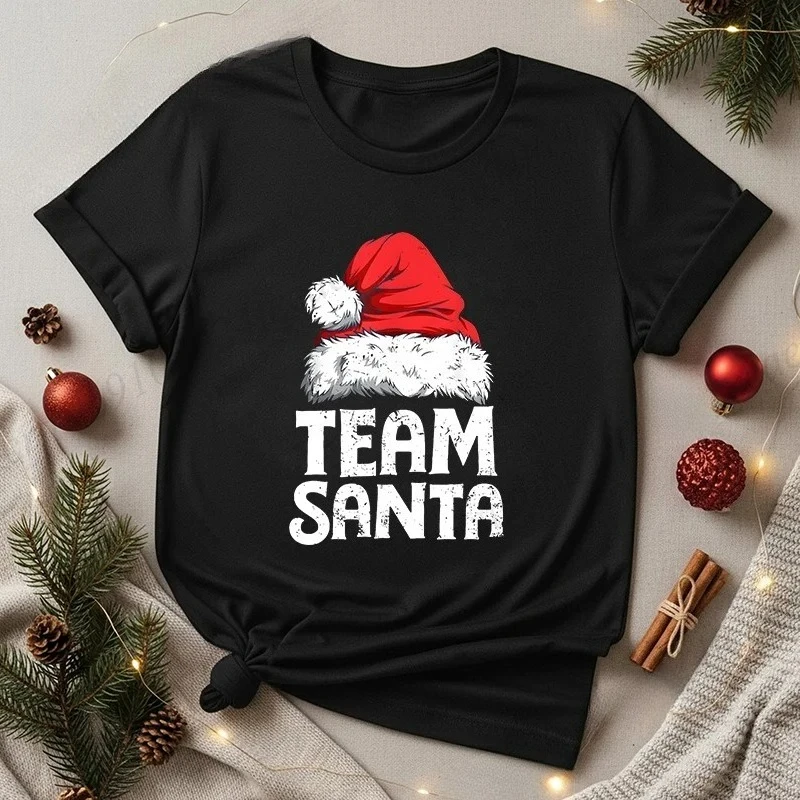 Women's Casual Short Sleeve T-Shirt with Christmas Team Santa Print T-Shirts Round Neck Christmas Party Wear Women's Clothing
Women's Casual Short Sleeve T-Shirt with Christmas Team Santa Print T-Shirts Round Neck Christmas Party Wear Women's Clothing