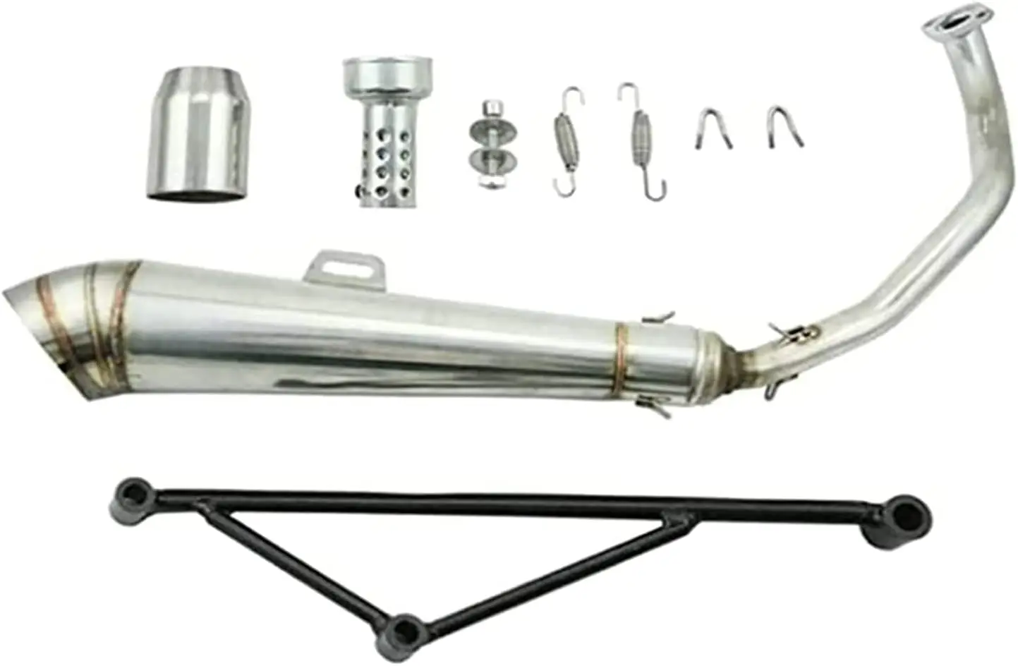 GY6 125cc 150cc 7-inch Exhaust Muffler System 152QMI 157QMJ Scooter Moped ATV Go Kart (Silver)
GY6 125cc 150cc 7-inch Exhaust Muffler System 152QMI 157QMJ Scooter Moped ATV Go Kart (Silver)