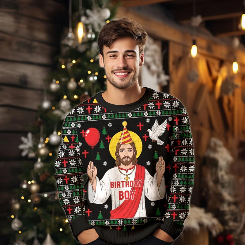 2026 New Santa Claus Jesus Graphic Christmas Sweatshirt Autumn Winter Holiday 3D Printed Ugly Sweater Casual Oversized Pullovers
2026 New Santa Claus Jesus Graphic Christmas Sweatshirt Autumn Winter Holiday 3D Printed Ugly Sweater Casual Oversized Pullovers